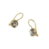 Backless Salt and Pepper Rosecut Earrings in 18k Yellow Gold