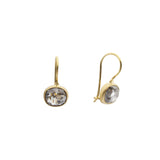 Backless Salt and Pepper Rosecut Earrings in 18k Yellow Gold