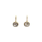 Backless Salt and Pepper Rosecut Earrings in 18k Yellow Gold