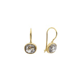 Backless Salt and Pepper Rosecut Earrings in 18k Yellow Gold