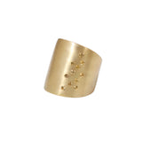 Flat Cuba Ring with (11) Yellow Sapphires in Yellow Bronze