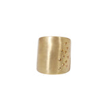 Flat Cuba Ring with (11) Yellow Sapphires in Yellow Bronze