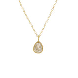 Rosecut Teardrop Icy Diamond Sleeping Necklace in 18k Yellow Gold