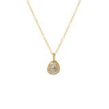 Rosecut Teardrop Icy Diamond Sleeping Necklace in 18k Yellow Gold