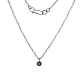 Dot Charm Necklace in Oxidized Silver with Pink Sapphire