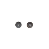 Dot Post Earrings in Oxidized Silver with White Diamonds