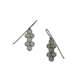 Multi-dot Diamond Earrings in Oxidized Silver