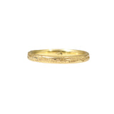 Narrow Silk Textured Band in 18k Yellow Gold