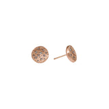 Concave Topography Post Earrings in 14k Rose Gold with Grey Diamonds