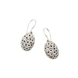 Kame Earrings in Brushed Silver and Black Diamonds