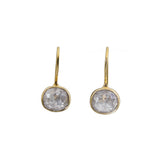 Icy Rosecut Rounded Rectangle Diamond Earrings in 18k Yellow Gold