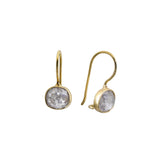 Icy Rosecut Rounded Rectangle Diamond Earrings in 18k Yellow Gold
