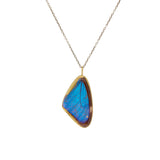 Large Morpho Wing Pendant in 18k Yellow Gold