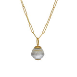 Snow Globe Pearl Pendant in 18k Yellow Gold - Forgotten Pearl