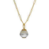 Snow Globe Pearl Pendant in 18k Yellow Gold - Forgotten Pearl