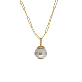 Snow Globe Pearl Pendant in 18k Yellow Gold - Forgotten Pearl