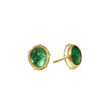 Emerald Slice Post Earrings in 18k Yellow Gold