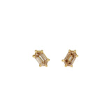 Hexagon Diamond Post Earrings in 18k Yellow Gold