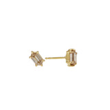 Hexagon Diamond Post Earrings in 18k Yellow Gold