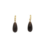 Smoky Quartz Hoop Earrings in 18k Yellow Gold