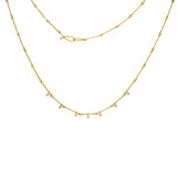Needle Eye Necklace with Diamonds in 18k Yellow Gold