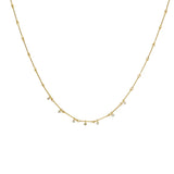 Needle Eye Necklace with Diamonds in 18k Yellow Gold