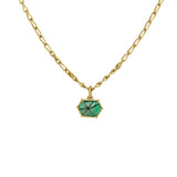 Trapiche Emerald Pendant in 18k Yellow Gold