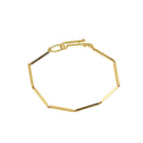 Medium Weight Bias Chain Bracelet in 18k Yellow Gold