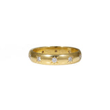 4mm Heavy Cloak Band with Diamonds in 18k Yellow Gold