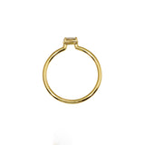 Grey Rose Cut Diamond Solitaire Ring in 18k Yellow Gold