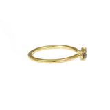 Grey Rose Cut Diamond Solitaire Ring in 18k Yellow Gold