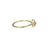 Antique Diamond Solitaire Ring in 18k Yellow Gold