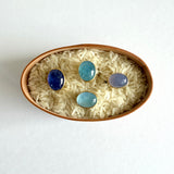 Cerulean Blue Aquamarine Ring in Silver and 22k Gold