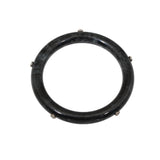 Black Jade Bangle with 18k Palladium White Gold and White Diamonds
