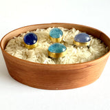 Cerulean Blue Aquamarine Ring in Silver and 22k Gold