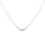 Small Arc Diamond Necklace in Brushed Silver