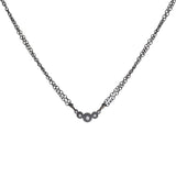 Small Arc Diamond Necklace in Oxidized Silver