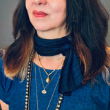 Naturally Fermented Indigo-dyed Silk Scarf