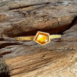 Yellow Montana Sapphire Stacking Ring in Sand-Textured 18k Yellow Gold