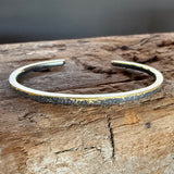 Narrow Fog Cuff Bracelet in Sand-Textured Oxidized Silver