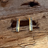 Fog Bar Post Earrings in Sand-Textured Oxidized Silver