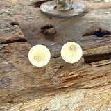 Round Bone Plug Earrings with Diamonds in 22k Yellow Gold