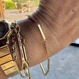 Medium Weight Bias Chain Bracelet in 18k Yellow Gold