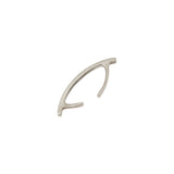 Curved Bar Ear Cuff in Brushed Silver with White Diamonds