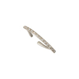 Curved Bar Ear Cuff in Brushed Silver with White Diamonds