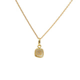 Square Rosecut Diamond Charm Pendant in 18k Yellow Gold