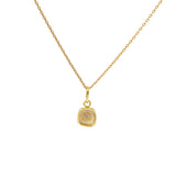 Square Rosecut Diamond Charm Pendant in 18k Yellow Gold