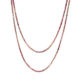 Port Wine Sapphires Beaded Necklace - 46"