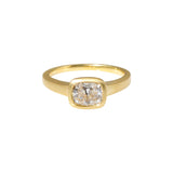 Lab Grown Cushion Cut Diamond in 18k Yellow Gold