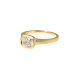 Lab Grown Cushion Cut Diamond in 18k Yellow Gold
